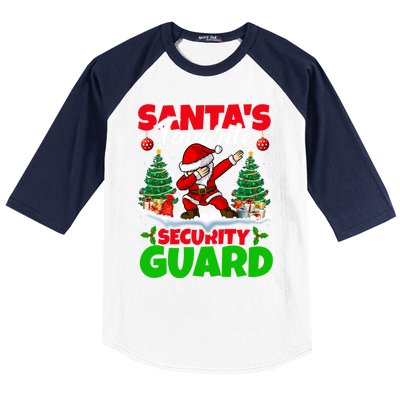 Xmas Dabbing SantaS Favorite Security Guard Christmas Funny Gift Baseball Sleeve Shirt