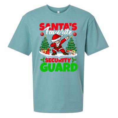 Xmas Dabbing SantaS Favorite Security Guard Christmas Funny Gift Sueded Cloud Jersey T-Shirt