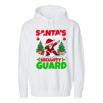 Xmas Dabbing SantaS Favorite Security Guard Christmas Funny Gift Garment-Dyed Fleece Hoodie