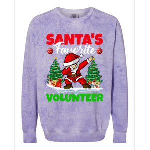 Xmas Dabbing SantaS Favorite Volunteer Christmas Gift Colorblast Crewneck Sweatshirt