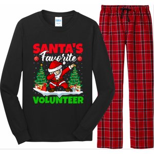 Xmas Dabbing SantaS Favorite Volunteer Christmas Gift Long Sleeve Pajama Set