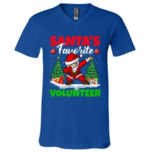 Xmas Dabbing SantaS Favorite Volunteer Christmas Gift V-Neck T-Shirt