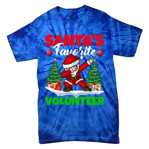 Xmas Dabbing SantaS Favorite Volunteer Christmas Gift Tie-Dye T-Shirt