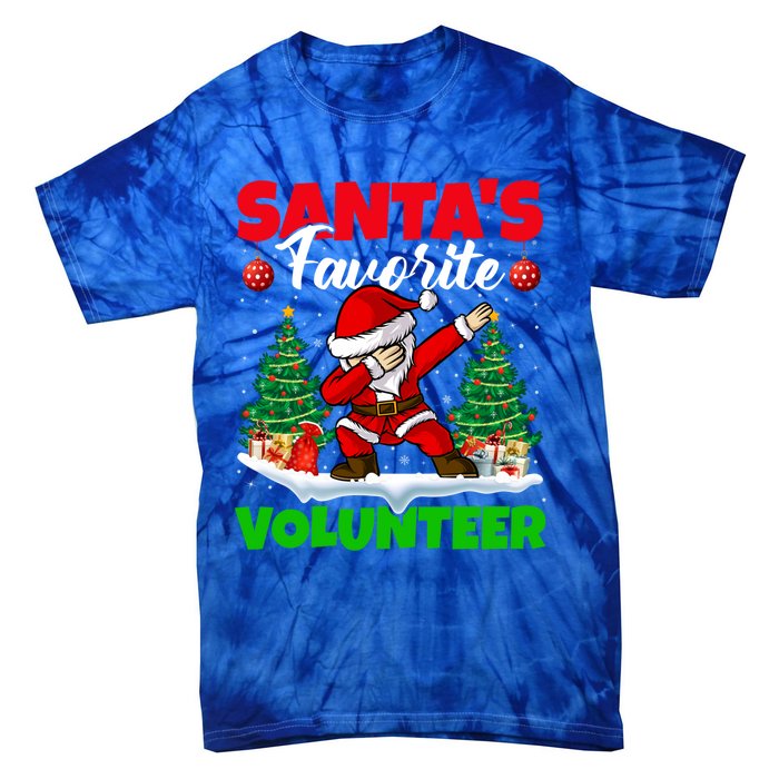 Xmas Dabbing SantaS Favorite Volunteer Christmas Gift Tie-Dye T-Shirt