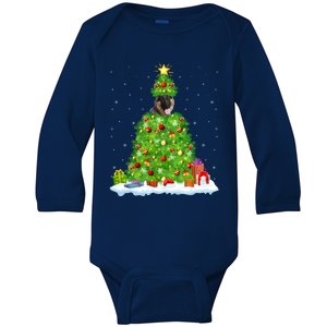 Xmas Decorations Santa Ger Shepherd Dog Christmas Tree Great Gift Baby Long Sleeve Bodysuit