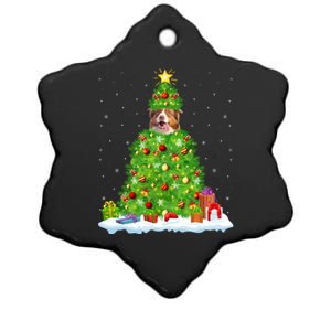 Xmas Decoration Santa Australian Shepherd Dog Christmas Tree Cute Gift Ceramic Star Ornament