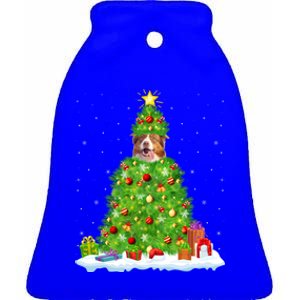 Xmas Decoration Santa Australian Shepherd Dog Christmas Tree Cute Gift Ceramic Bell Ornament