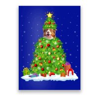 Xmas Decoration Santa Australian Shepherd Dog Christmas Tree Cute Gift Poster