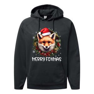 Xmas Decoration Santa Fox Christmas Funny Merry Foxmas Performance Fleece Hoodie