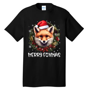 Xmas Decoration Santa Fox Christmas Funny Merry Foxmas Tall T-Shirt