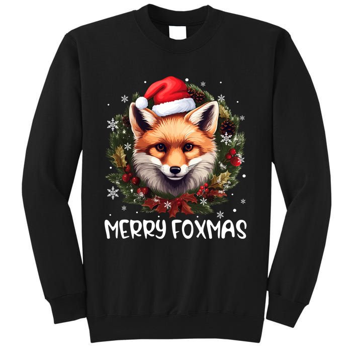 Xmas Decoration Santa Fox Christmas Funny Merry Foxmas Tall Sweatshirt