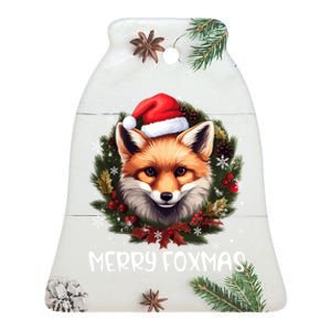 Xmas Decoration Santa Fox Christmas Funny Merry Foxmas Ceramic Bell Ornament