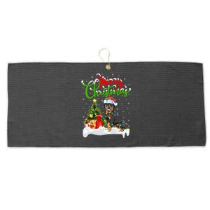 Xmas Decorations Santa Rottweiler Dog Christmas Cool Gift Large Microfiber Waffle Golf Towel