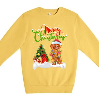 Xmas Decorations Santa Toy Poodle Dog Christmas Funny Gift Premium Crewneck Sweatshirt