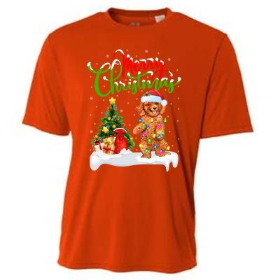 Xmas Decorations Santa Toy Poodle Dog Christmas Funny Gift Cooling Performance Crew T-Shirt