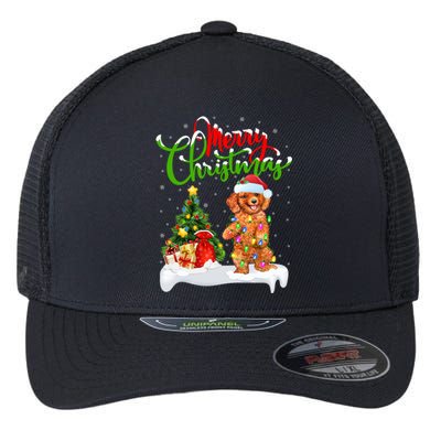 Xmas Decorations Santa Toy Poodle Dog Christmas Funny Gift Flexfit Unipanel Trucker Cap