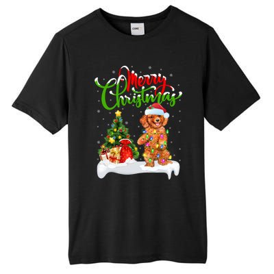 Xmas Decorations Santa Toy Poodle Dog Christmas Funny Gift Tall Fusion ChromaSoft Performance T-Shirt