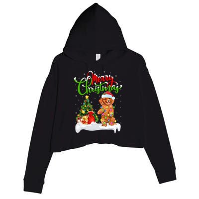 Xmas Decorations Santa Toy Poodle Dog Christmas Funny Gift Crop Fleece Hoodie