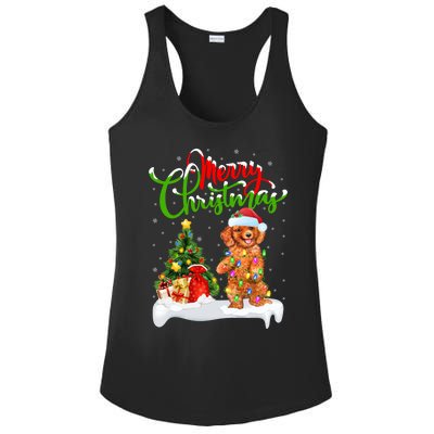 Xmas Decorations Santa Toy Poodle Dog Christmas Funny Gift Ladies PosiCharge Competitor Racerback Tank