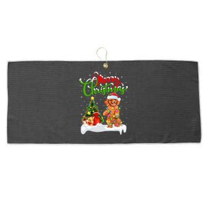 Xmas Decorations Santa Toy Poodle Dog Christmas Funny Gift Large Microfiber Waffle Golf Towel