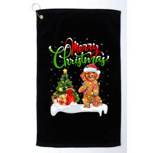 Xmas Decorations Santa Toy Poodle Dog Christmas Funny Gift Platinum Collection Golf Towel