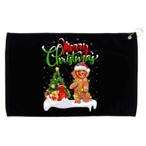 Xmas Decorations Santa Toy Poodle Dog Christmas Funny Gift Grommeted Golf Towel