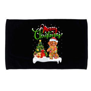 Xmas Decorations Santa Toy Poodle Dog Christmas Funny Gift Microfiber Hand Towel