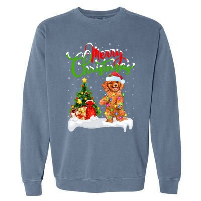 Xmas Decorations Santa Toy Poodle Dog Christmas Funny Gift Garment-Dyed Sweatshirt