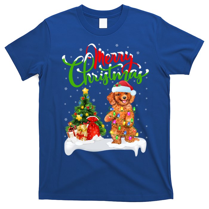 Xmas Decorations Santa Toy Poodle Dog Christmas Funny Gift T-Shirt