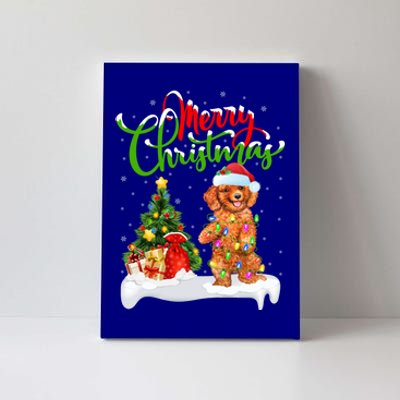 Xmas Decorations Santa Toy Poodle Dog Christmas Funny Gift Canvas