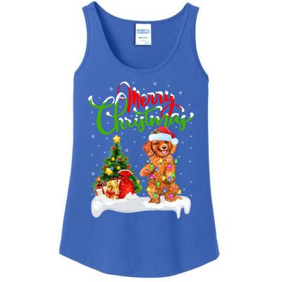 Xmas Decorations Santa Toy Poodle Dog Christmas Funny Gift Ladies Essential Tank