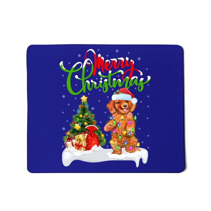 Xmas Decorations Santa Toy Poodle Dog Christmas Funny Gift Mousepad