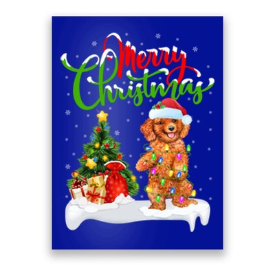 Xmas Decorations Santa Toy Poodle Dog Christmas Funny Gift Poster