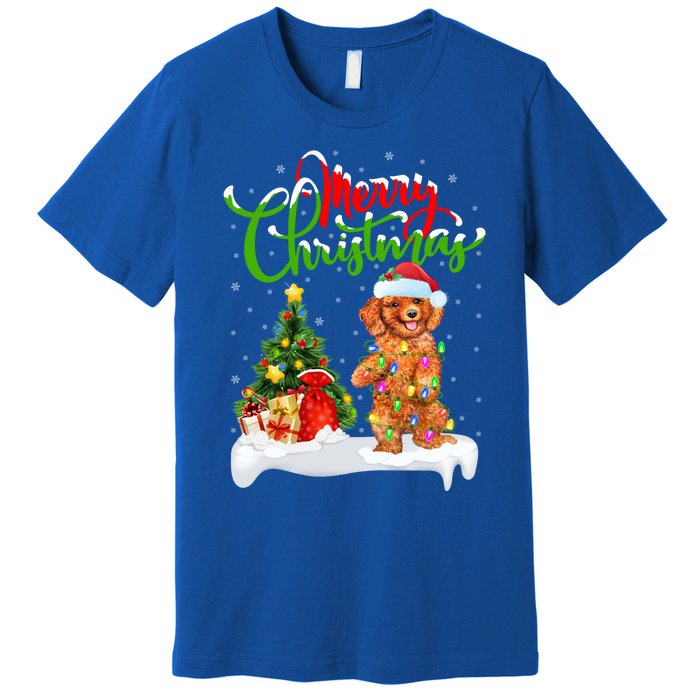 Xmas Decorations Santa Toy Poodle Dog Christmas Funny Gift Premium T-Shirt