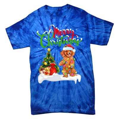 Xmas Decorations Santa Toy Poodle Dog Christmas Funny Gift Tie-Dye T-Shirt