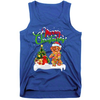 Xmas Decorations Santa Toy Poodle Dog Christmas Funny Gift Tank Top