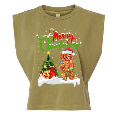 Xmas Decorations Santa Toy Poodle Dog Christmas Funny Gift Garment-Dyed Women's Muscle Tee