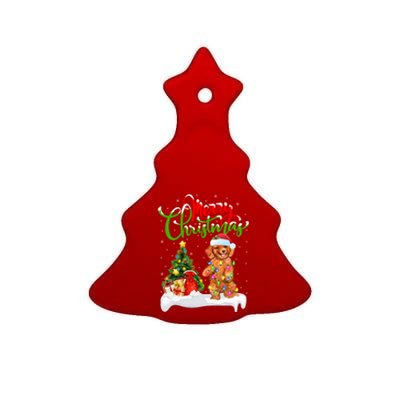 Xmas Decorations Santa Toy Poodle Dog Christmas Funny Gift Ceramic Tree Ornament