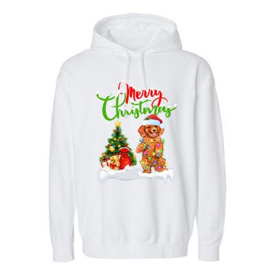 Xmas Decorations Santa Toy Poodle Dog Christmas Funny Gift Garment-Dyed Fleece Hoodie