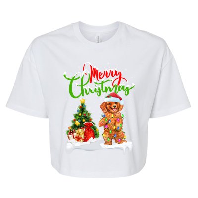 Xmas Decorations Santa Toy Poodle Dog Christmas Funny Gift Bella+Canvas Jersey Crop Tee