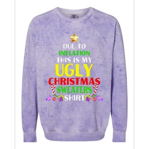 Xmas Due To Inflation This Is My Christmas Ugly Sweaters Colorblast Crewneck Sweatshirt