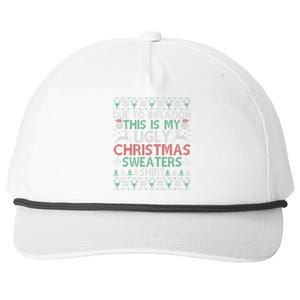 Xmas Due To Inflation This Is My Christmas Ugly Sweaters Snapback Five-Panel Rope Hat