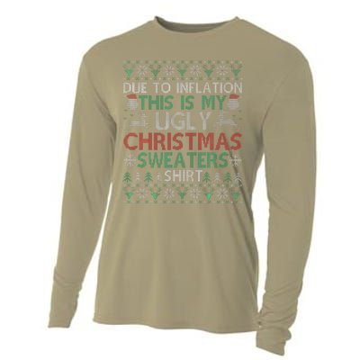 Xmas Due To Inflation This Is My Christmas Ugly Sweaters Cooling Performance Long Sleeve Crew