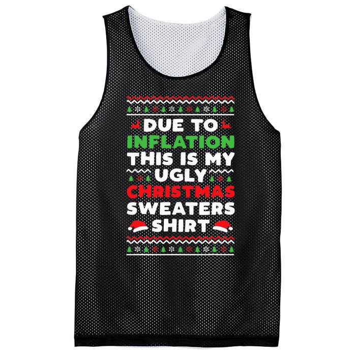 Xmas Due To Inflation This Is My Christmas Ugly Sweaters Mesh Reversible Basketball Jersey Tank