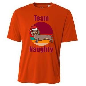 Xmas Doxie Team Naughty List Funny Santa Dachshund Christmas Gift Cooling Performance Crew T-Shirt