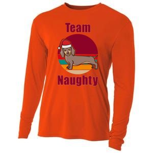 Xmas Doxie Team Naughty List Funny Santa Dachshund Christmas Gift Cooling Performance Long Sleeve Crew