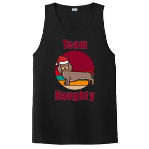 Xmas Doxie Team Naughty List Funny Santa Dachshund Christmas Gift PosiCharge Competitor Tank