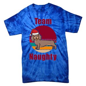 Xmas Doxie Team Naughty List Funny Santa Dachshund Christmas Gift Tie-Dye T-Shirt