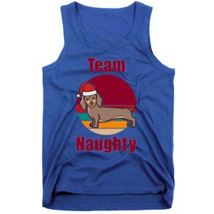 Xmas Doxie Team Naughty List Funny Santa Dachshund Christmas Gift Tank Top