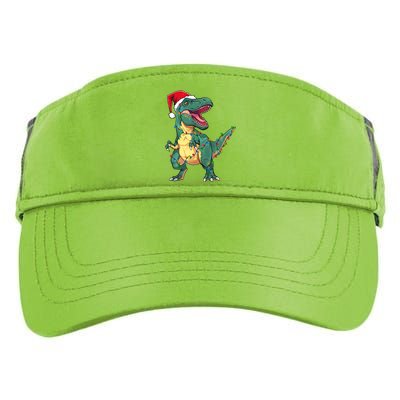 Xmas Dinosaur T Rex Santa Christmas Tree Lights Gift Adult Drive Performance Visor